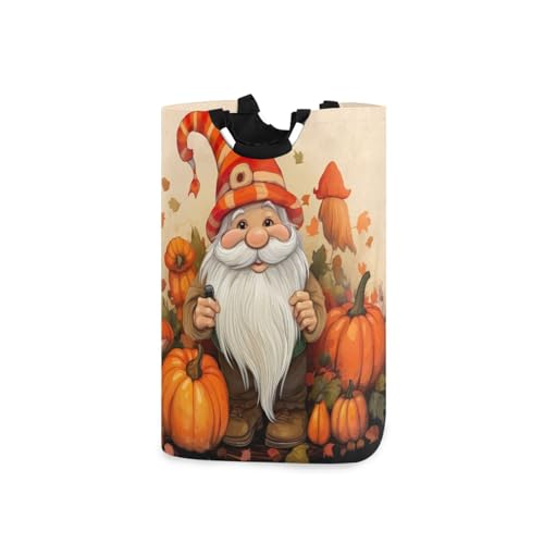 Jihqo Laundry Hamper Basket Thanksgiving Gnome Collapsible Nursery Storage Bin Waterproof Clothing Baskets for Home Bedroom Bathroom Washing Room