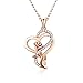 DESIMTION Collares con Colgante de Flores Rosa para Mujer con Forma de corazón Plata 925, Joyas Mujer Regalo Cumpleaños Aniversario para Esposa Madre Mama Novia Niña