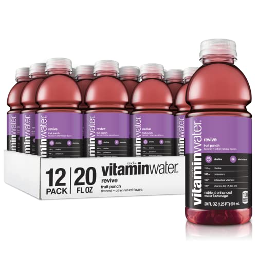 vitaminwater revive electrolyte enhanced water w/vitamins, fruit punch drinks, 20 fl oz, 12 Pack