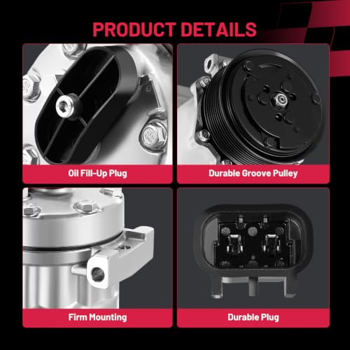 Image of BDFHYK 58784 Air Conditioning A /C Compressor with Clutch Compatible with Freightliner FL70 1992-2005, M2 106 2005, Sprinter 2500 /3500 2015-2018 Replacement 1521843, ABPN83304003, ABPN83304123