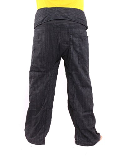 jing shop Thai Fisherman Pants Solid Color Cotton Mix One Size Extra Long3
