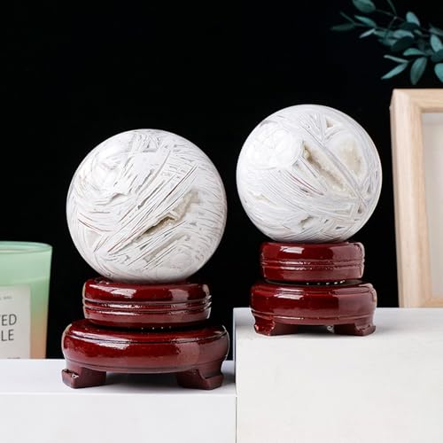 Agate blanche boule de cristal naturelle pour calmer l'esprit - 2