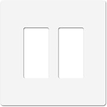 Art Plates - OVERSIZED Screwless Child Safe Switch Plate - 5.5" x 5.5" - Jumbo 2 Gang Decorator GFCI Style - Unbreakable Polycarbonate - Two Gang Screwless Light Switch Cover Plate - Glossy White