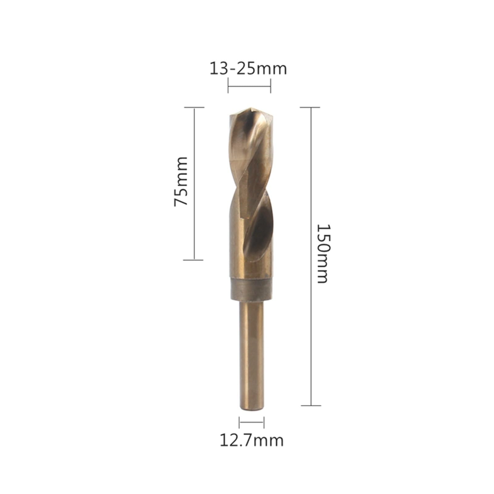Set di Punte da Trapano, 13-35mm 12,7mm Gambo Tondo Ridotto 1/2'' Punte da Trapano Elicoidali Cobalto Hss Sega a Tazza Legno Ferro Acciaio Inossidabile Alluminio (Size : 29.5mm) (Size : 25.5mm)