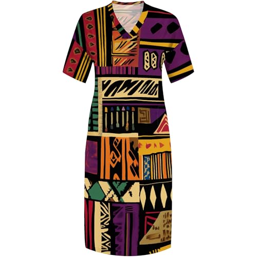 Image of SUZONANA Plus Size Dresses for Curvy Women African Print American Dress Summer Outfits Casual Loose with Pocket