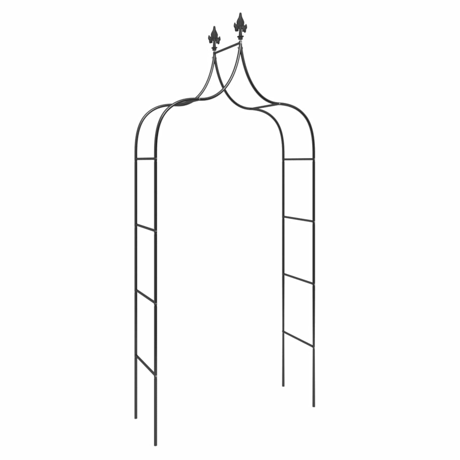 Homgoday Mobili Archi da Giardino 2 pz Neri 120x38x260 cm Acciaio, Decorazione da Mobili, Mobili da Interni/Esterni per Soggiorno Ufficio
