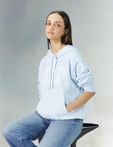 Image of Gap Women Graphic Printed Relaxed Fit Full Sleeve Hoodie