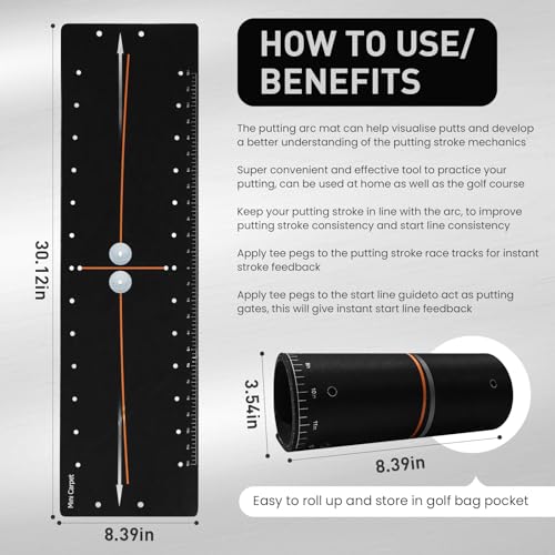 Tapis de golf avec arc pour s'entraîner au putting à la maison - 4