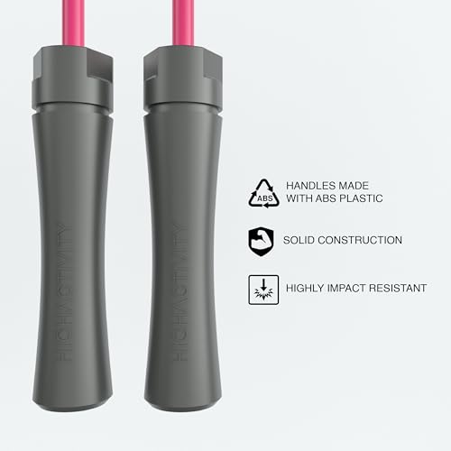 Image of Professional Heavy Skipping Rope for Man Women & Children Adjustable Weighted Skipping Rope for Exercise, Tangle Free, 10 Feet, Neon Pink