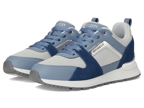 Skechers Donna Runway - Posh Gal Sneaker In Blu Navy Blue/Argento, Taglia 37 - 2