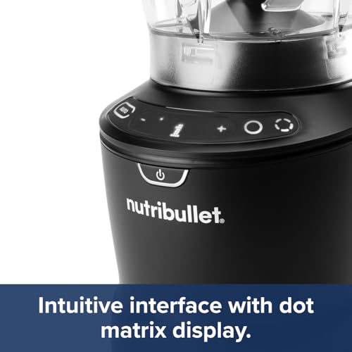 nutribullet SmartSense Blender Combo - 1500W Base with 1.6L Jug & 2 Personal Cups with Lids - Satin Black Finish - 5 Pre-Programmed Smart Auto Cycles - Blend Fruit, Ice & Nuts - For Smoothies & Juices