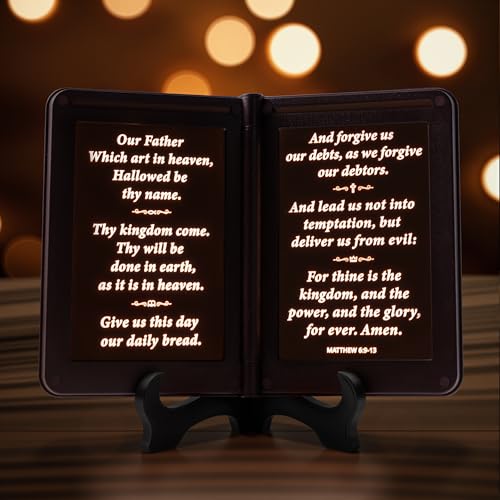 Image of mamre Thy Word Decor Light, Bible Verse Night Light, Lord's Prayer Our Farther, Baptism Gifts, Christian Table Decor