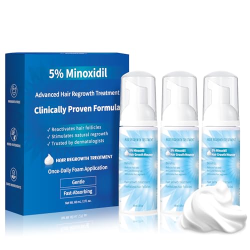 5% Minoxidil Foam for Men, Minoxidil for Women Hair Growth, Infused with Biotin, Hair Growth