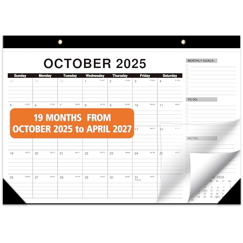 Calendrier 2025-2027 blanc minimaliste en papier premium pour bureau