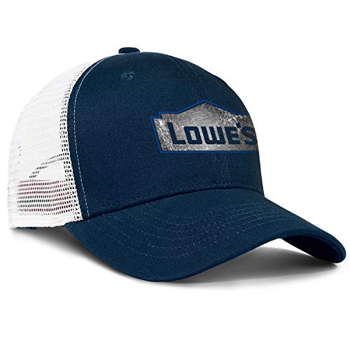 NINETYRW Popular Mens Trucker Hat Lowe's-Denim-Old-Hollow-Logo- Baseball Caps Women Retro Mesh Snapback Cap