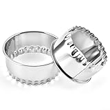 Eawfgtuw Ausstechformen aus Edelstahl, 3-teiliges Ausstechformen-Set mit Knisterkante, Backwerkzeuge für Scones, Teigtaschenwickler, Kuchenkruste und Tortenherstellung