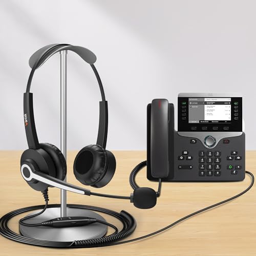 Wantek Phone Headset for Landline Office Phone,Noise Canceling Microphone and Mute Switch,Telephone Headset Compatible with Cisco IP-7940 7942 7945 7960 7962 7965 7811 7821 8811 8841 8845 8851