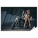 islandburner XXL Bild Poster Motorrad Bikini Frau in 