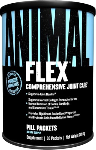 ANIMAL Flex Comprehensive Joint Care: 4 complejos únicos para articulaciones, huesos y cartÃlagos, con vitamina A y E, glucosamina, aceite de linaza y ácido hialurónico. 30 envases.