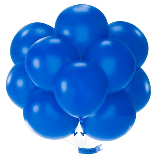 Image of PartyWoo Royal Blue Balloons 20pcs of 18 Inch Dark Blue Latex Balloons for Wedding Baby Shower Gender Reveal Anniversary Graduation Under The Sea Men Birthday Bachelorette Party Decorations Blue-Y5