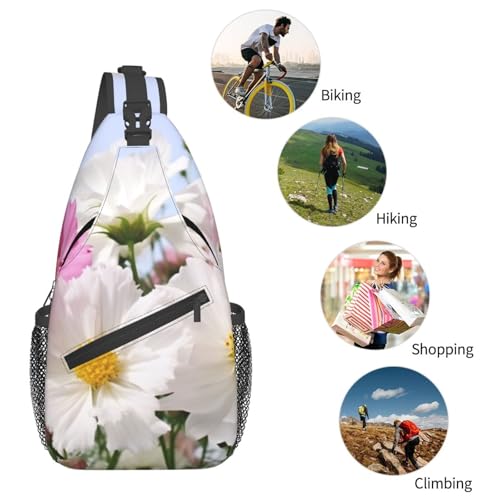 Bolso Cruzado Floral Negro para Hombre y Mujer miniatura 6