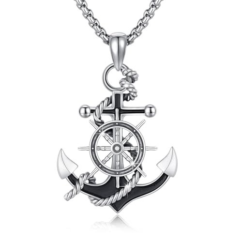 Pendentif ancre nordique en argent à porter au quotidien pour un look masculin affirmé