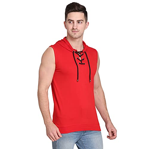 Image of Solid Men Hooded Neck Grey T-Shirt