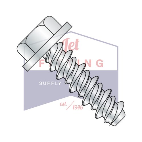 6-19X1/2#5HD High Low Style Thread Forming Screws | Unslotted | Hex Washers Head | Steel | Zinc (Quantity: 10000)