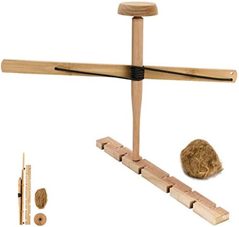 SXTL 1 Pack Bow Drill Fire Starter Kit Outdoor Survival Practice Tool, Friction Fire Starter for Scout, Backpacking and Camping, Survival Training and Teaching