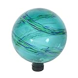 Echo Valley 8142 10-Inch Glow-in-the-Dark Illuminarie Glass Gazing Globe, Ocean Mist Swirl