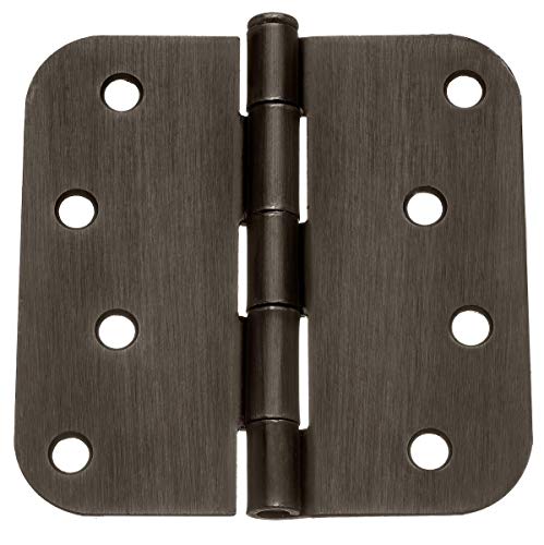 Dynasty Hardware 4" Door Hinges 1/4" Radius Corner, Oil Rubbed Bronze, 2-Pack #TOP21