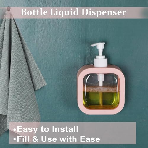 Image of HomeWiz Soap Dispenser 300ml Each | Pack of 2 | Handwash Dispenser Bottle for Kitchen & Bathroom | Soap Dispenser for Wash Basin | Refillable, Clear Body, Rust-Free Pump, for Handwash & Dishwash|Pink