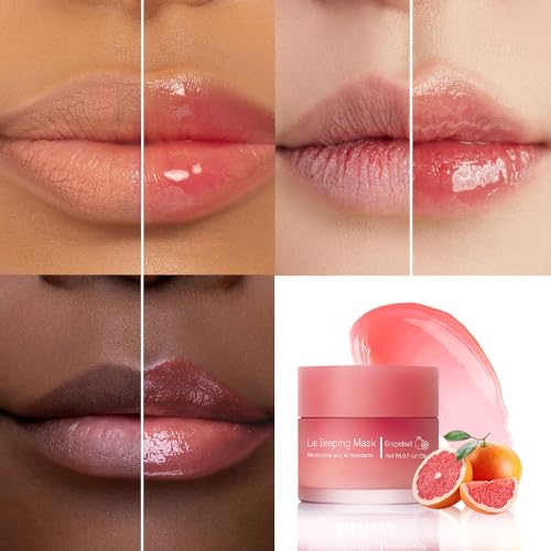 Image of FeiCuiYun Lip Sleeping Mask, Moisturization and Antioxidants, Nourish, Hydrate, Flaky, Dry Lips (03#Grapefruit, 1Pcs)
