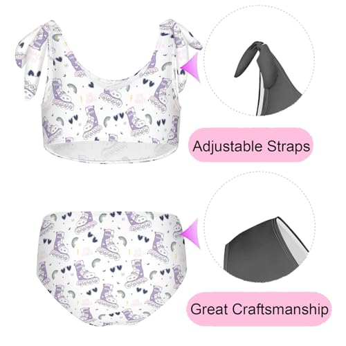 Image of CaTaKu Girls Swimsuit Two Piece Toddler Swimwear Kids Bathing Suits for Girls Bikini Set 3-12T