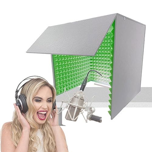 Cabina de aislamiento para micrófono WORDFUN, cabina portátil para sonido, cabina para grabación vocal, cabina de estudio en casa, cubierta insonorizada de escritorio, apta para estudio, blog y uso vocal miniatura 1