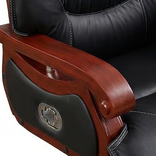 Image of Lakdi The Furniture Director & Executive Chair for office Modern Design, Plyboard with Leatherette, Height Adjustable, Fixed Armrest & Revolving for Ultimate Comfort and Productivity - 111011325 Black