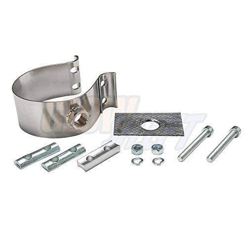 GlowShift 3-1/4"-3-1/2" Clamp-On Wideband Air/Fuel Ratio Gauge Oxygen Sensor Bung Adapter - No Weld Design - Thumbnail 2