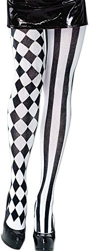Bristol Novelty BA998 Harlequin Tight, Black/White, One Size