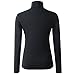 HieasyFit Women's Cotton Basic Thermal Turtleneck Pullover Top Black L