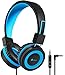iClever Kids Headphones - Wired Headphones for Kids, Adjustable Headband, Stereo Sound, Foldable, Untangled Wires, 3.5mm Aux Jack, 94dB Volume Limited - Childrens Headphones on Ear, Blue