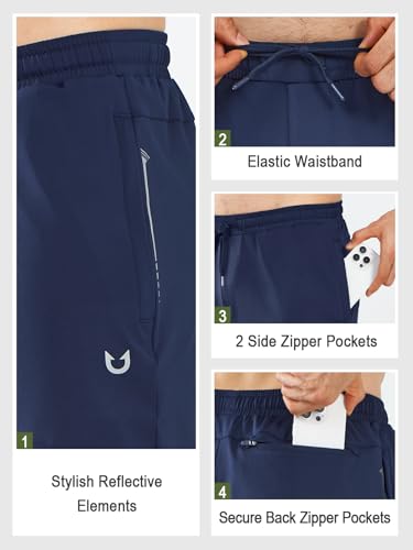 Image of NORTHYARD Men's Joggers Athletic Workout Track Pants Running Gym Training Sweatpants with Zipper Pockets Open Hem