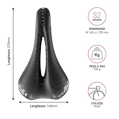 Selle Italia SPORT Gel Flow - Sella Bicicletta da Città e Bici Trekking con Foro Anatomico e Telaio in Fec Alloy - Taglia S2, Nero - 4