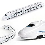 Electric Train Set, Smart Chain Train Toy, Simulation High Speed Railway Harmony Trains Toys with 5 Carriages, Fun Learning Game with Lights and Sounds for Train Enthusiasts