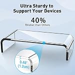 AboveTEK Premium Acrylic Monitor Stand, Large Size Monitor Riser/Clear Computer Stand for Home Office w/Sturdy Platform, Acrylic Desk Stand for Keyboard Storage & Multi-Media Laptop Printer TV Screen