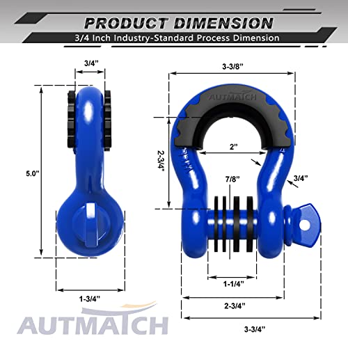 image for AUTMATCH D Ring Shackle 3/4