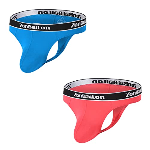 BIATWOWR Perizoma intimo da uomo con elastico in vita larga, a vita bassa, grande sacchetto, classico senza etichetta G String T-Back, 2* Multi 01, XL
