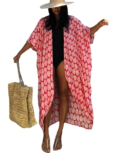 Image of Kaftan Dresses for Women Plus Size Summer Beach Dress with Print and Swim Cover Ups