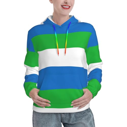 Sweat à capuche imprimé femme Sierra Leone pull élastique tendance