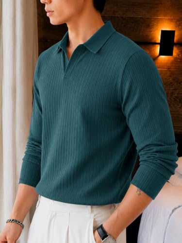 Image of Noble Monk Relax Fit |Textured| Lycra | Polo Neck T-Shirt