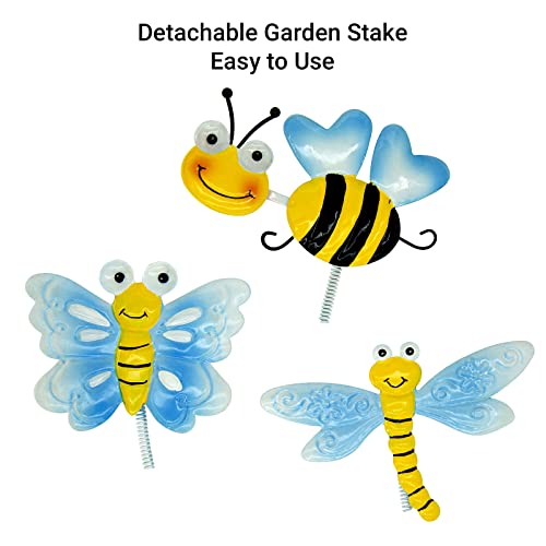 Hofriyo Butterfly Flower Garden Stake Decor Metal Hummingbird Yard Art Decorations Dragonfly Flowers Wall Ornaments Outdoor Spring Lawn Pathway Decorations #TOP3